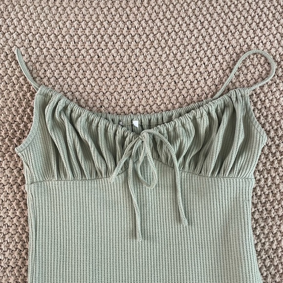 Princess Polly Slow Dancing Mini Dress - Sage - Picture 5 of 8